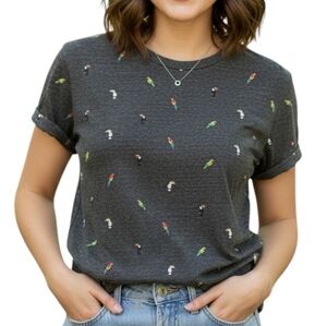 Urban Heritage Festival Tee Parrots Y2K Womens S Twee Indie Casual Comfy Lounge